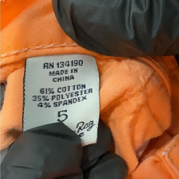American Rag Orange and Cream Jean Shorts - Picture 4 of 4